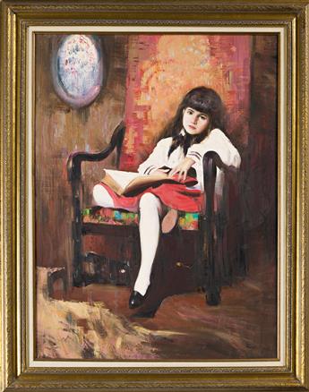 HANS AMIS (1957- ) Girl in a Red Chair.